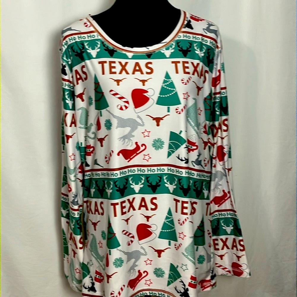 Concepts Sport Texas Longhorn Christmas Pajama top  XL